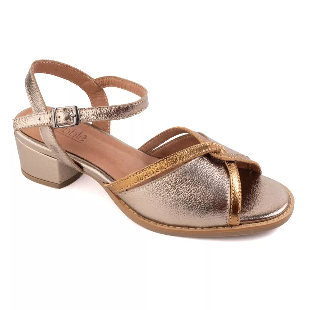 Champagne Cross Fish Mouth Sandals