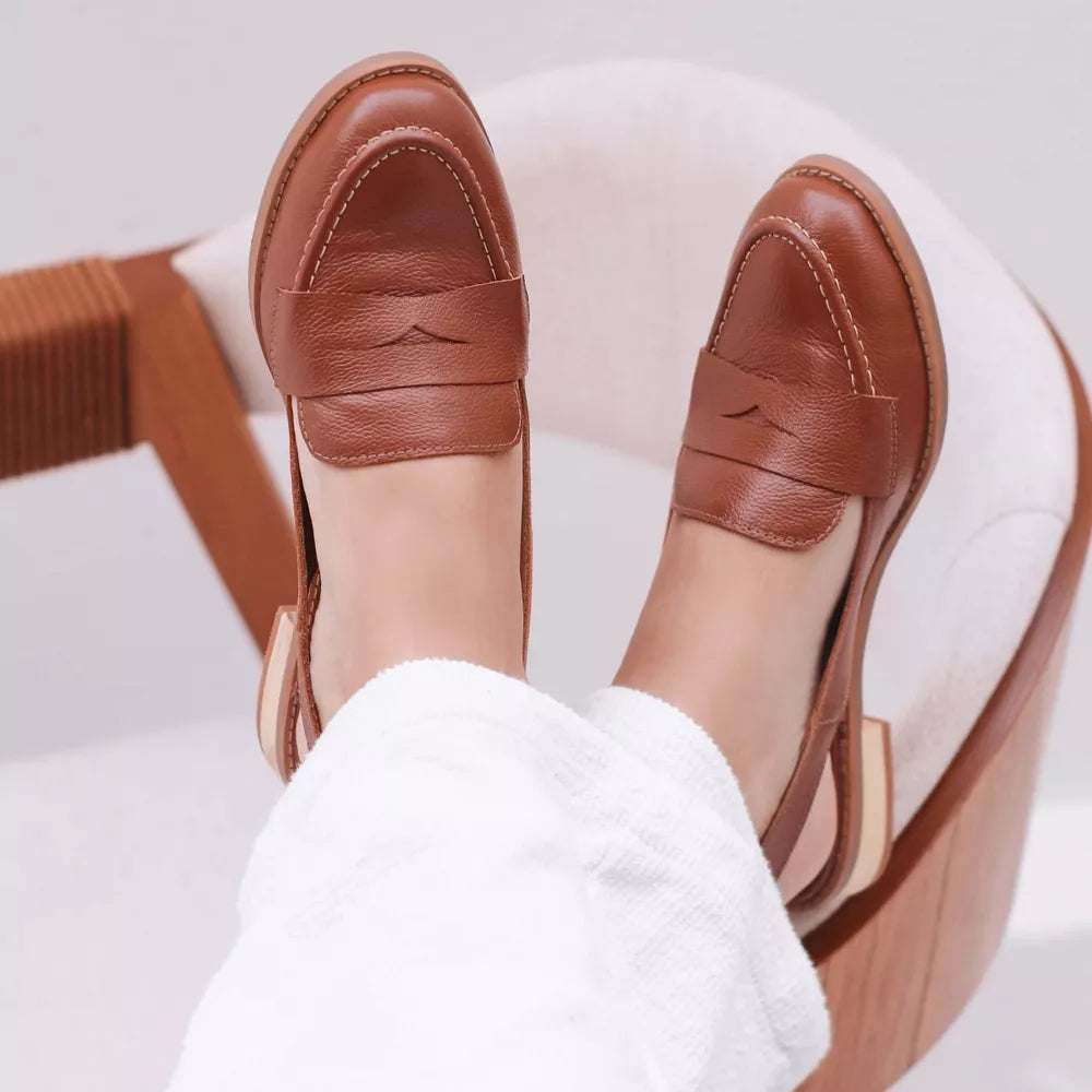 Leather Half Pack Loafers