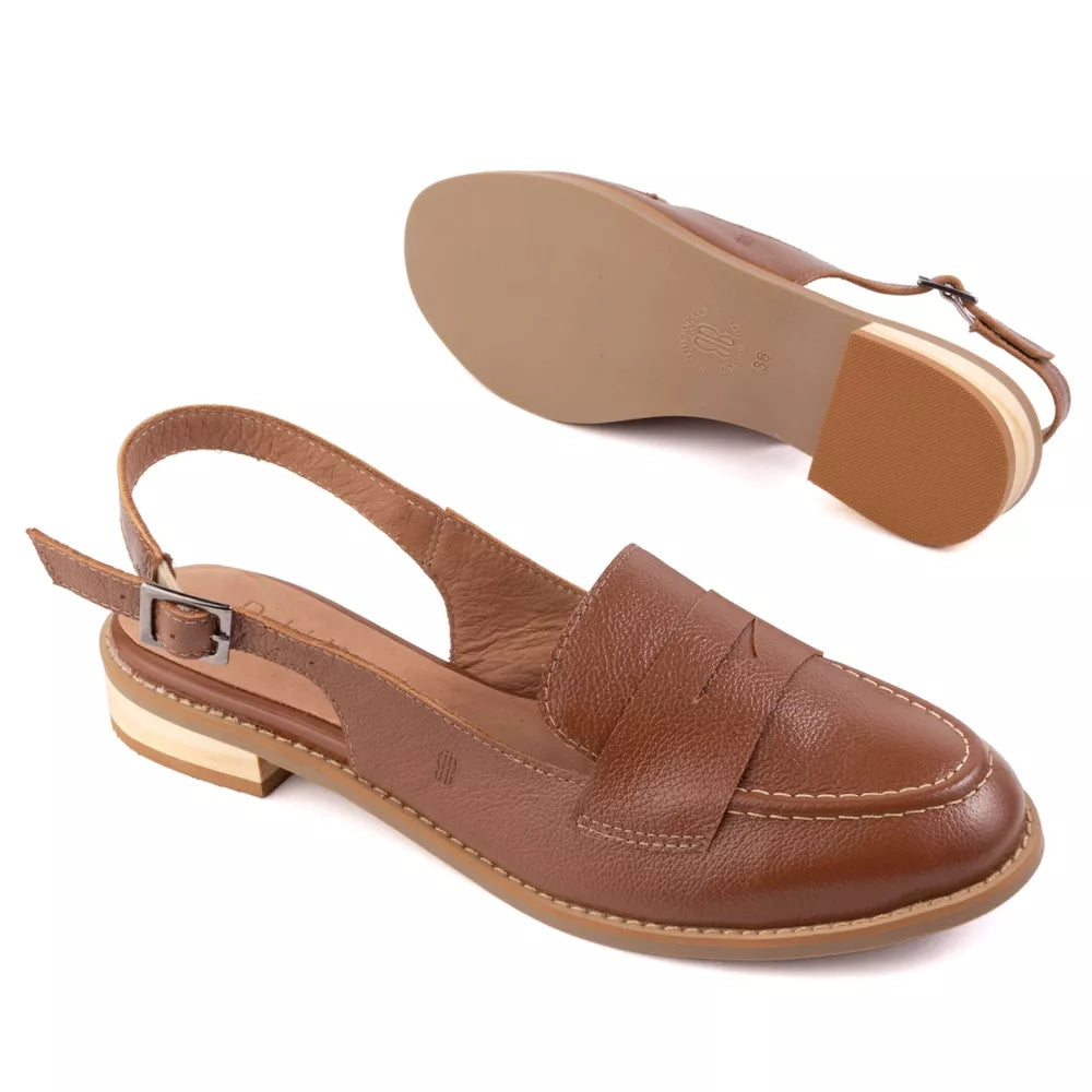 Leather Half Pack Loafers