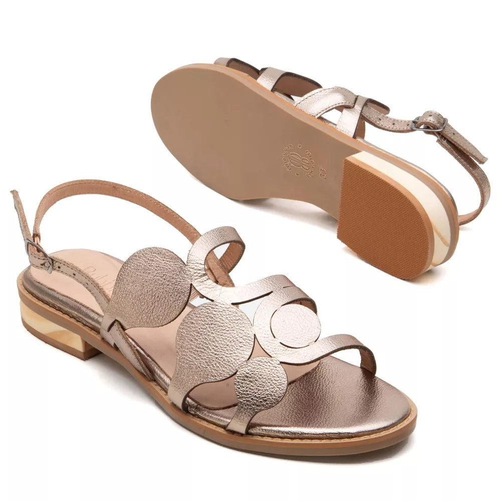 Champagne Hollow Low Heeled Sandals