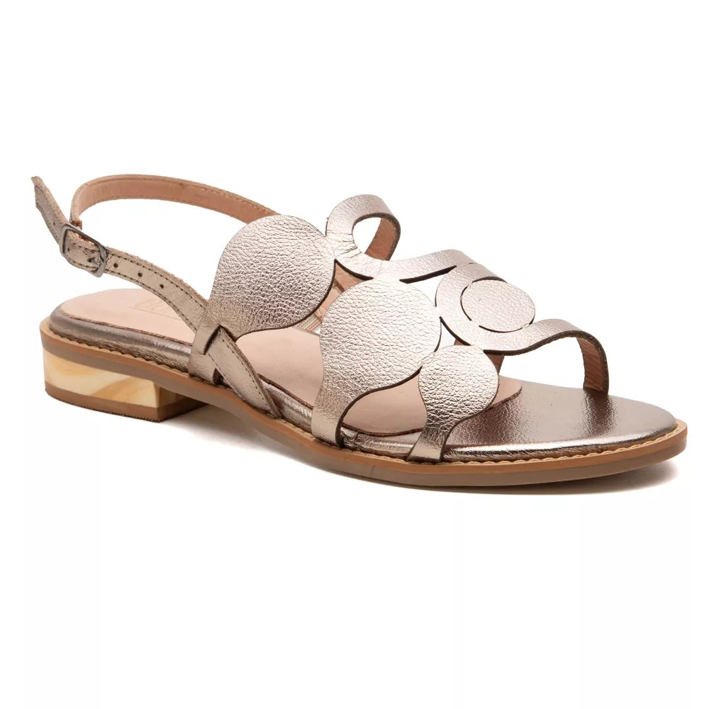 Champagne Hollow Low Heeled Sandals