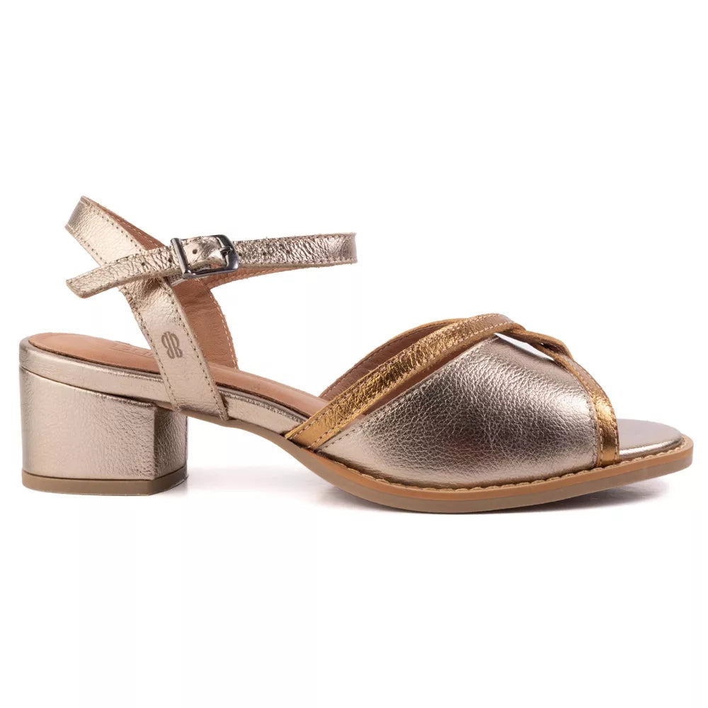 Champagne Cross Fish Mouth Sandals