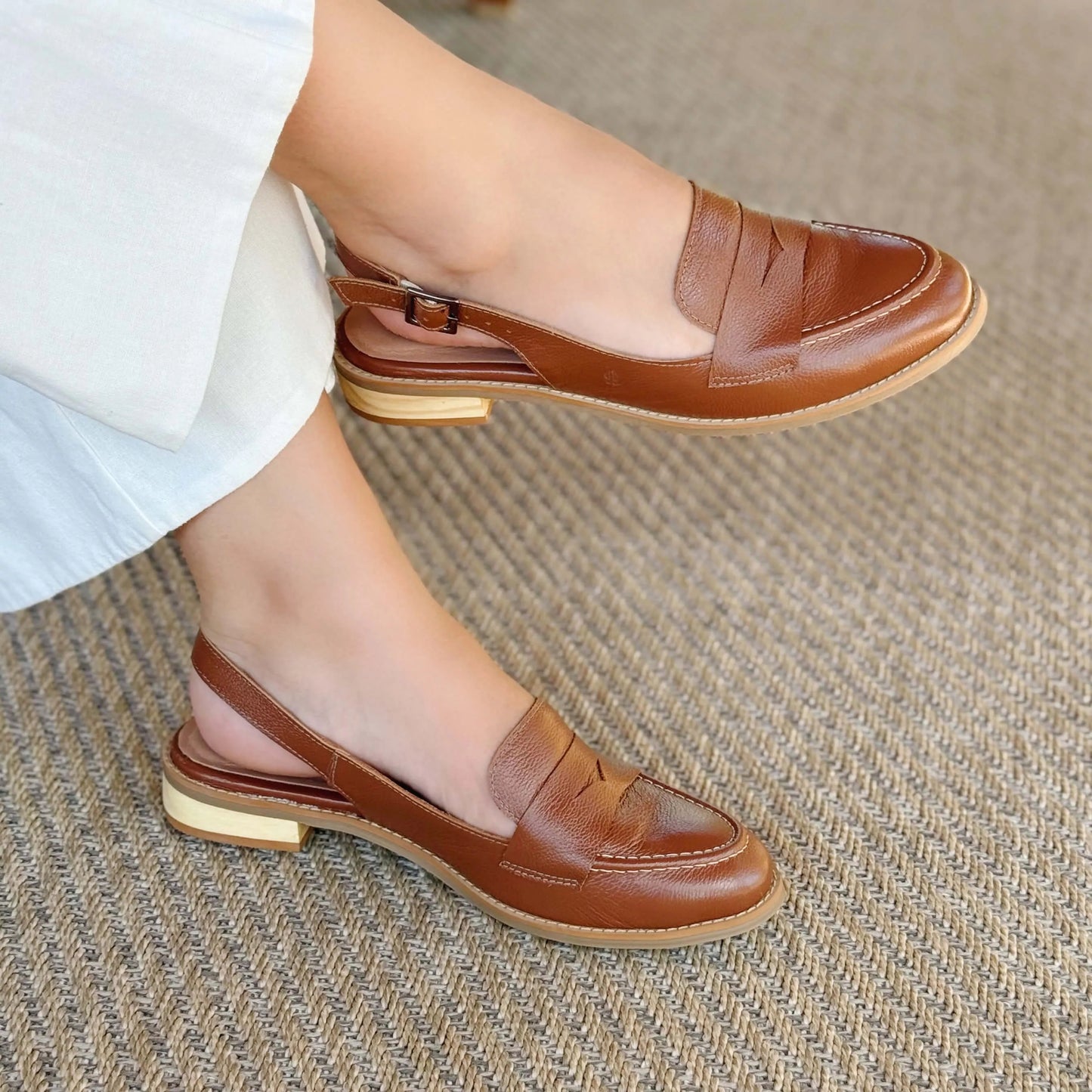 Leather Half Pack Loafers