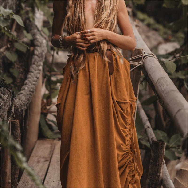 Side Drawstring Casual Skirt