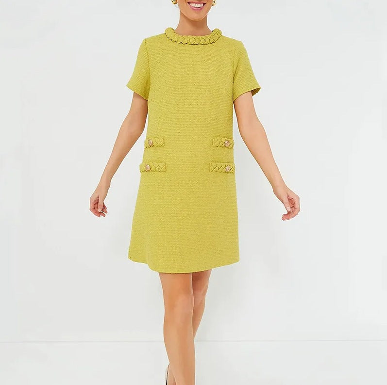Adorable Tweed Short Sleeve Dress