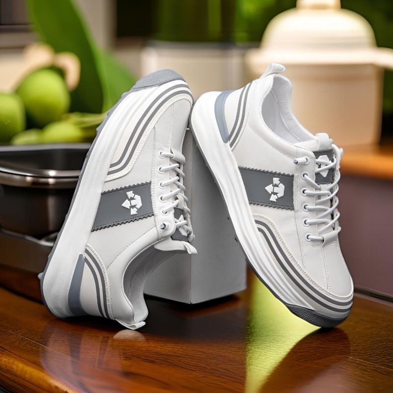 Men's top layer cowhide breathable leather casual sports shoes