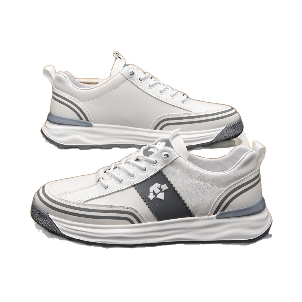Men's top layer cowhide breathable leather casual sports shoes