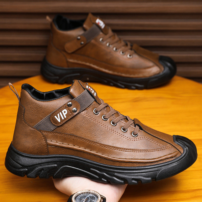 Men's comfortable leather casual trendy shoes