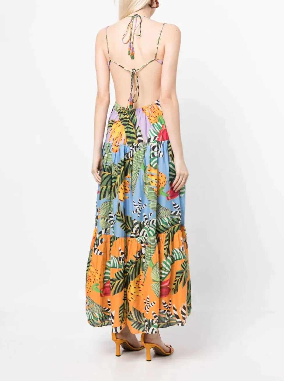 Banana-Print Maxi Dress