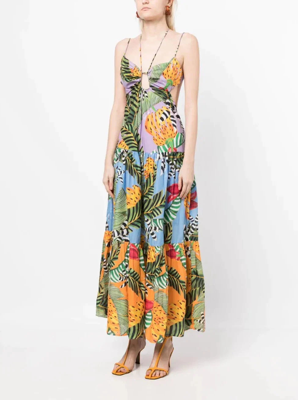 Banana-Print Maxi Dress