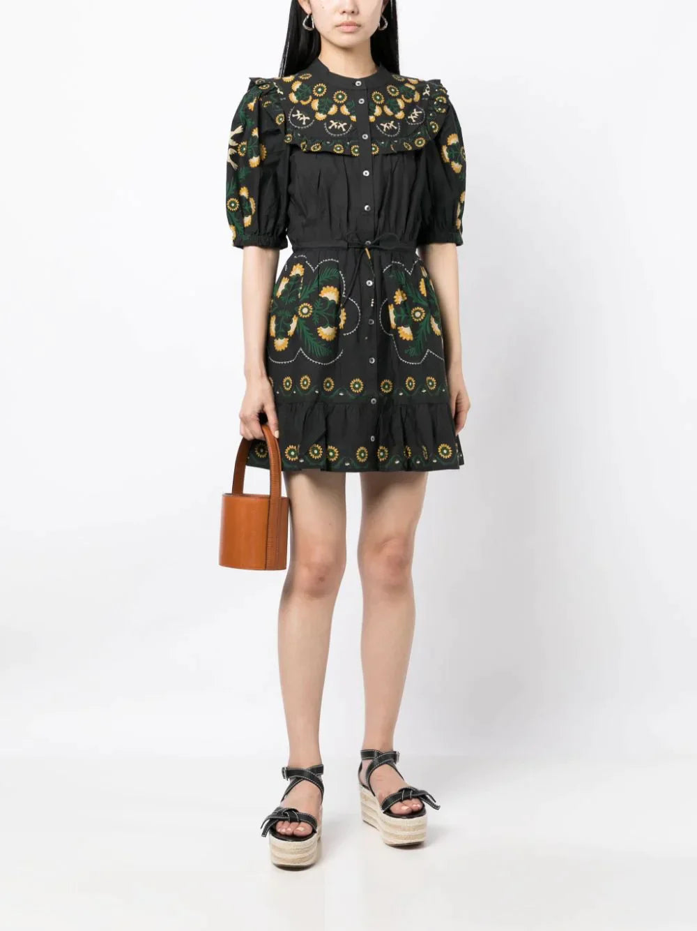 Perle Floral-Print Mini Dress