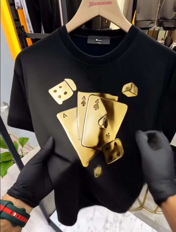 Men's Poker Printed Flash Short Sleeve