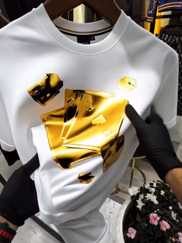 Men's Poker Printed Flash Short Sleeve