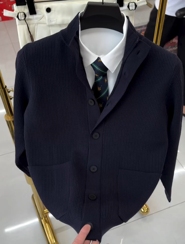 Men's Autumn And Winter Knitted Woolen Jacket
