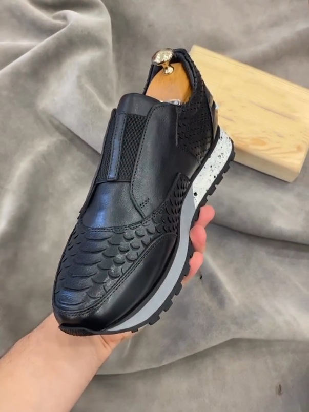 Men's Scale Leather One Foot Casual Shoes