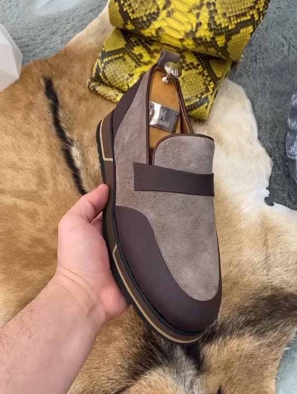 Men's Suede Splicing One Foot Casual Shoes