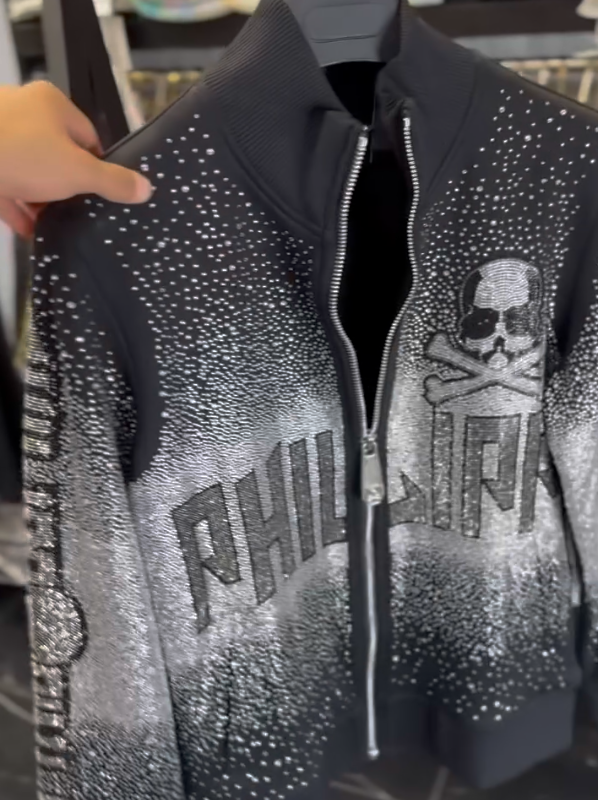 Men's Skeleton Sparkling Diamond Coat