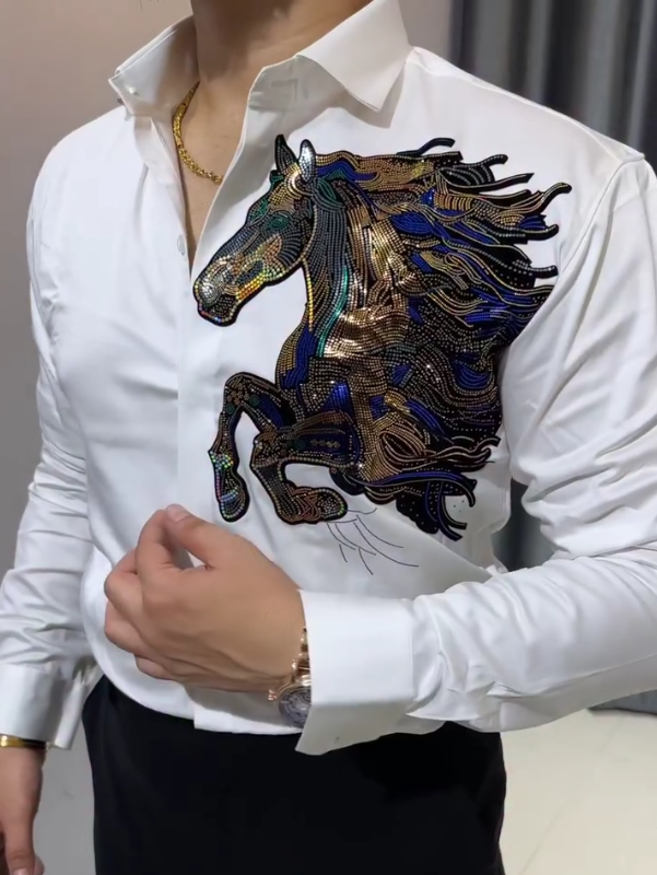Men's Mercedes Benz Horse Sparkling Diamond Jacket