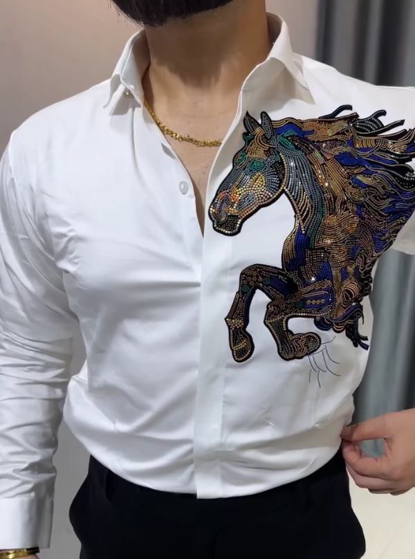 Men's Mercedes Benz Horse Sparkling Diamond Jacket