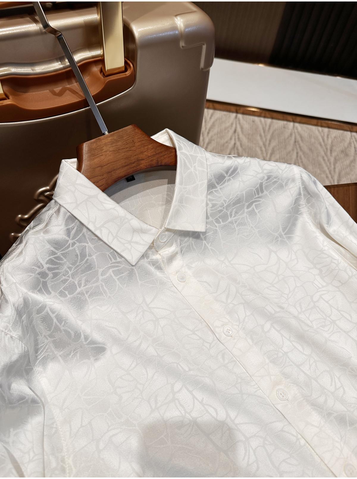 Men's High-end Silk Minimalist Long Sleeved Shirt