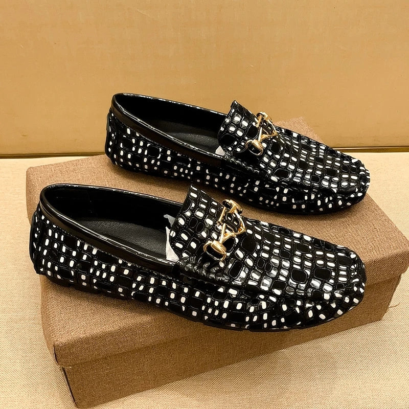 Men's Luxury High-end Color Blocked Casual Leather Shoes