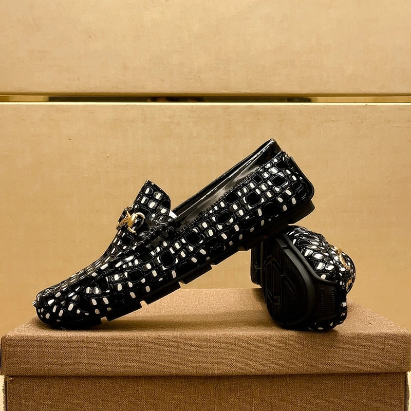 Men's Luxury High-end Color Blocked Casual Leather Shoes