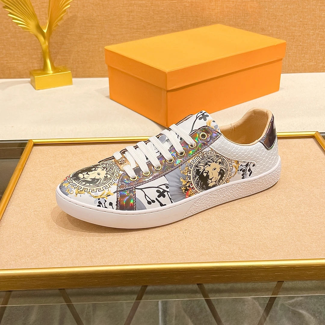 Men's Printed Tiger Head Luxury Trendy Board Shoes