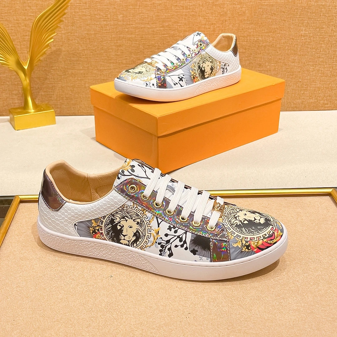 Men's Printed Tiger Head Luxury Trendy Board Shoes