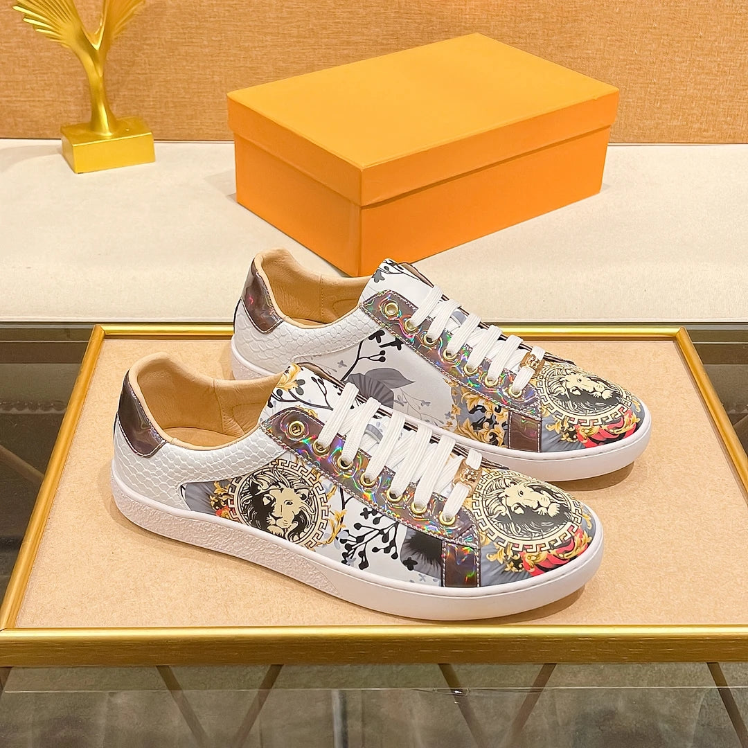 Men's Printed Tiger Head Luxury Trendy Board Shoes