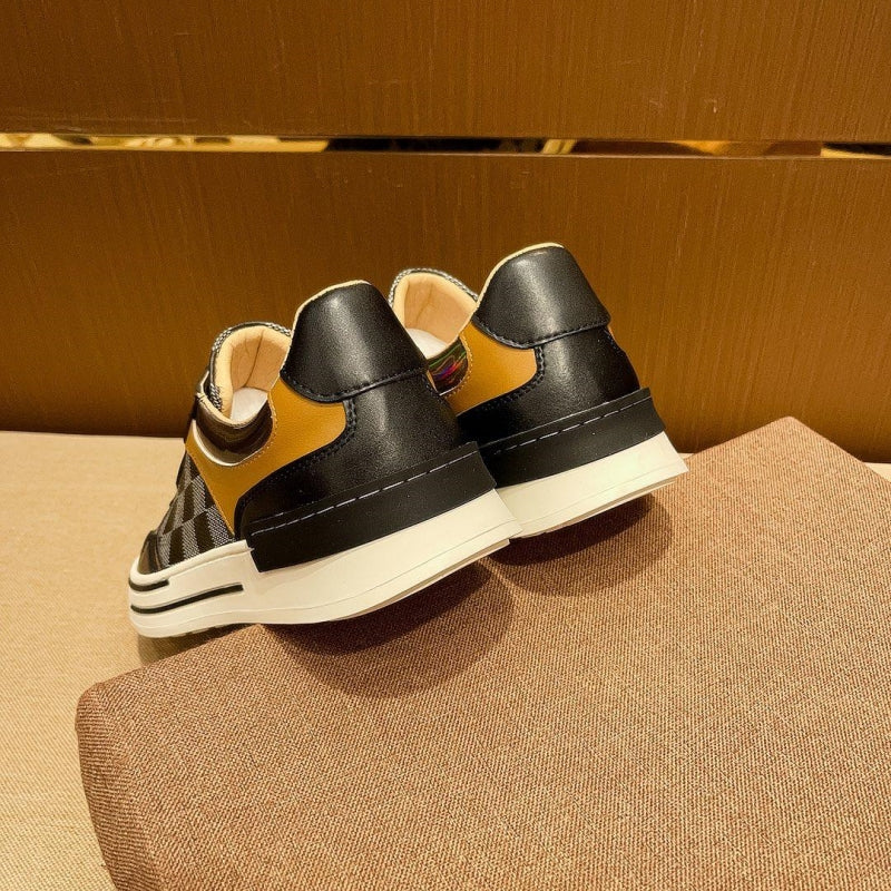 Men's Luxury Checkerboard Leather Casual Board Shoes