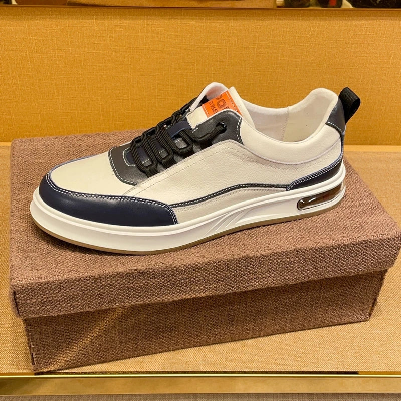 Men's Air Cushion Shock-absorbing Leather Casual Board Shoes