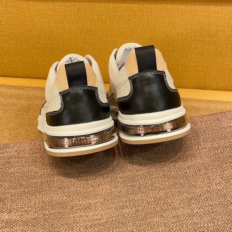 Men's Air Cushion Shock-absorbing Leather Casual Board Shoes