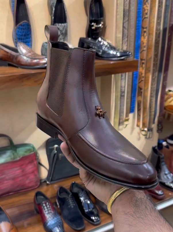 Men's Shiny Bee Metal Chelsea