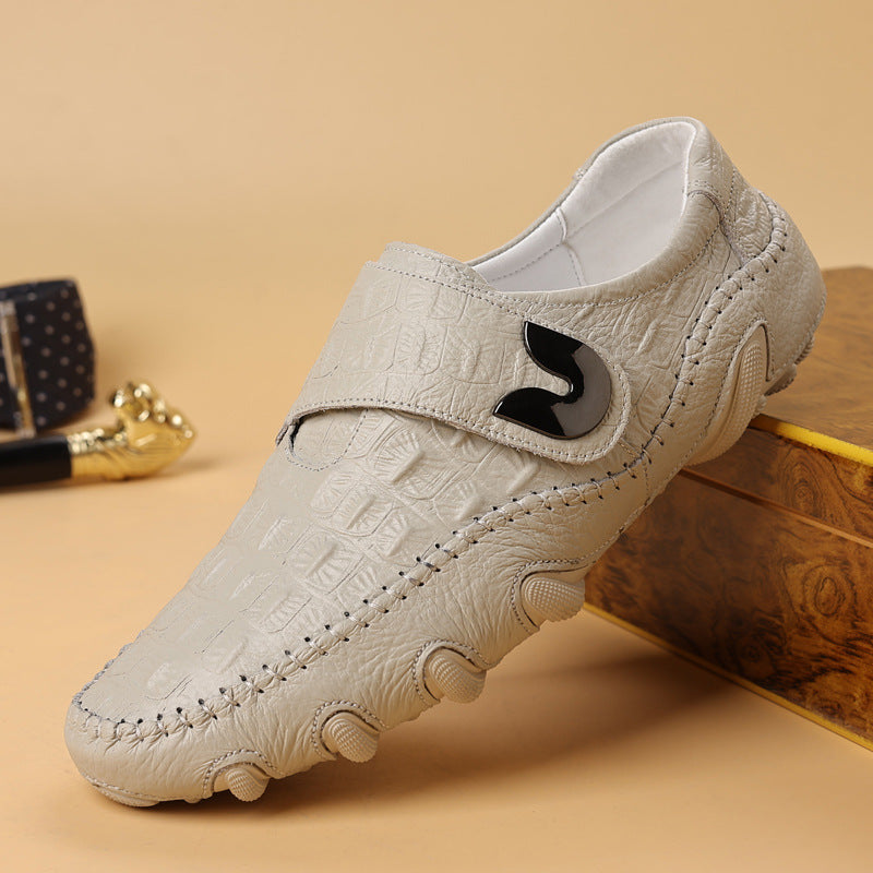 Men's Shiny Crocodile Leather Lightweight Casual Shoes