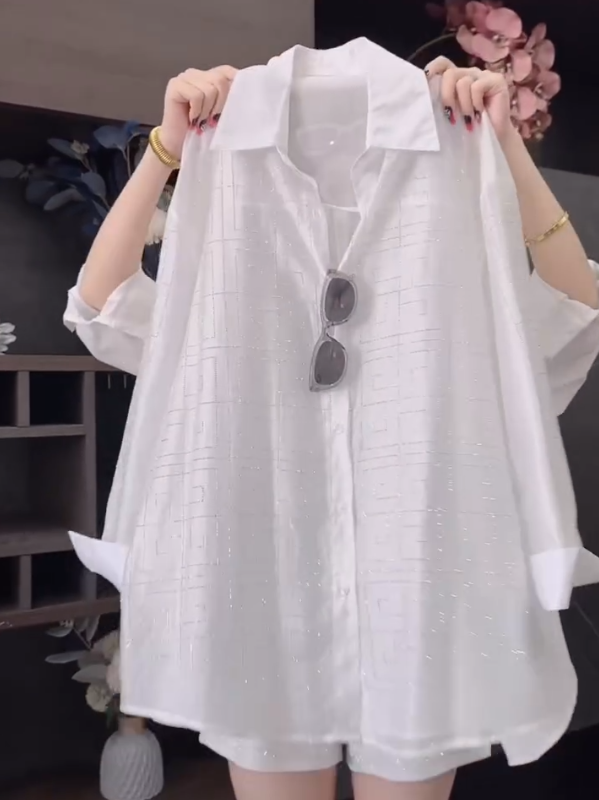 High End Rhinestone Long Sleeved Shirt