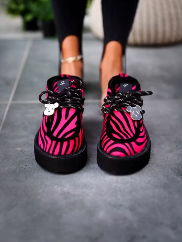 Pink Zebra Punk Sneakers