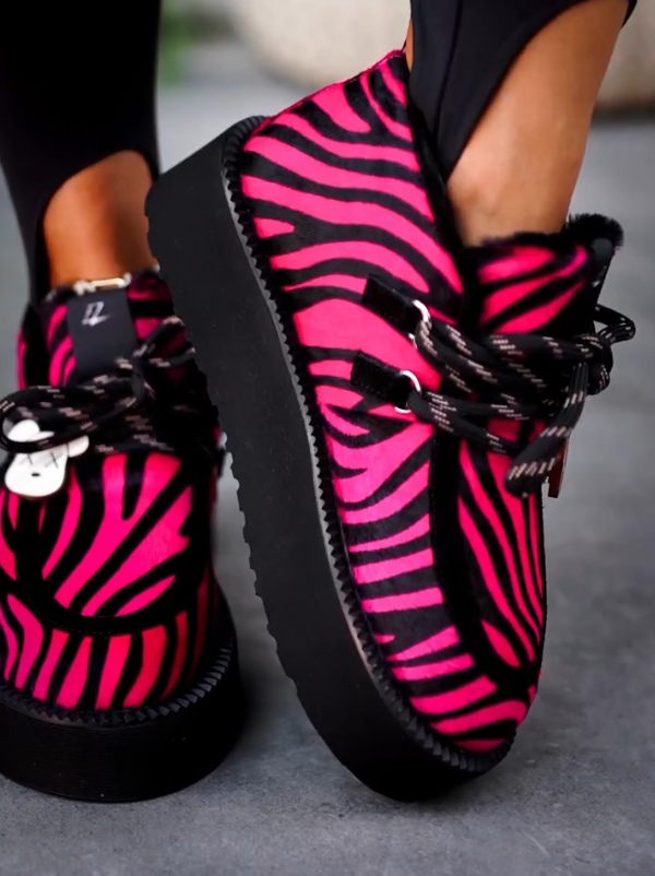 Pink Zebra Punk Sneakers