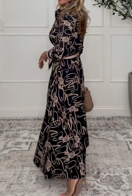 Abstract Elegance Maxi Dress