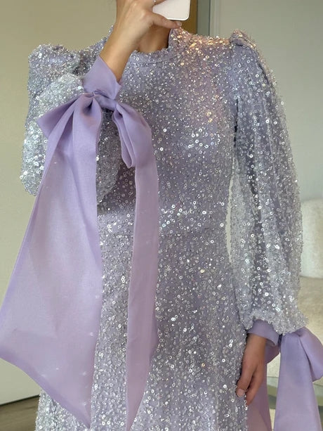 Sparkle Maxi Dress With Bow Detail