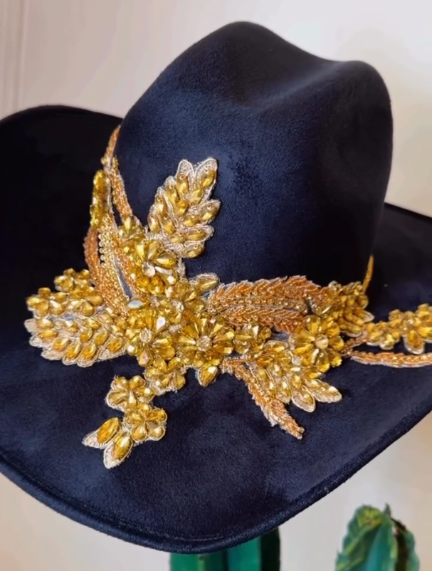 Golden Desert Embroidered Cowboy Hat