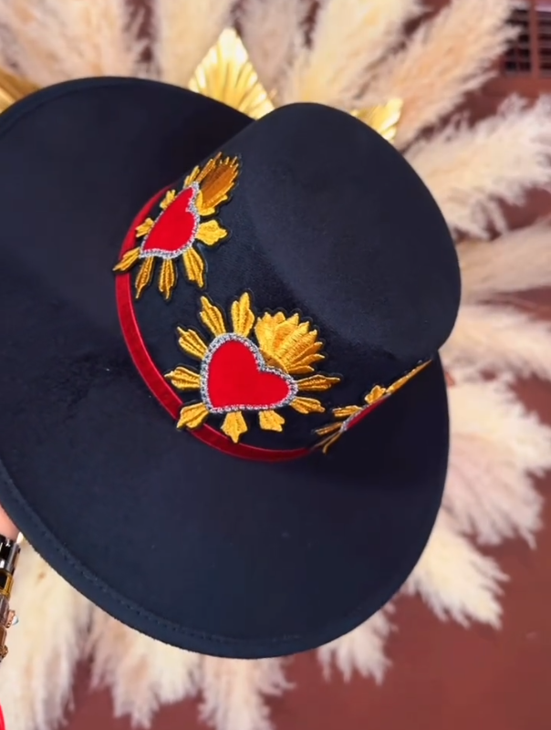 Sacred Heart Embroidered Fedora