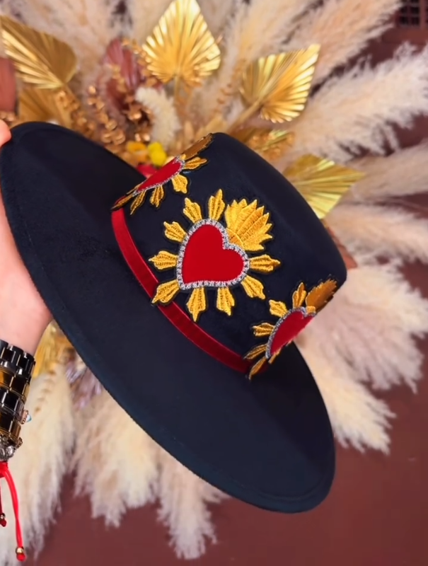 Sacred Heart Embroidered Fedora