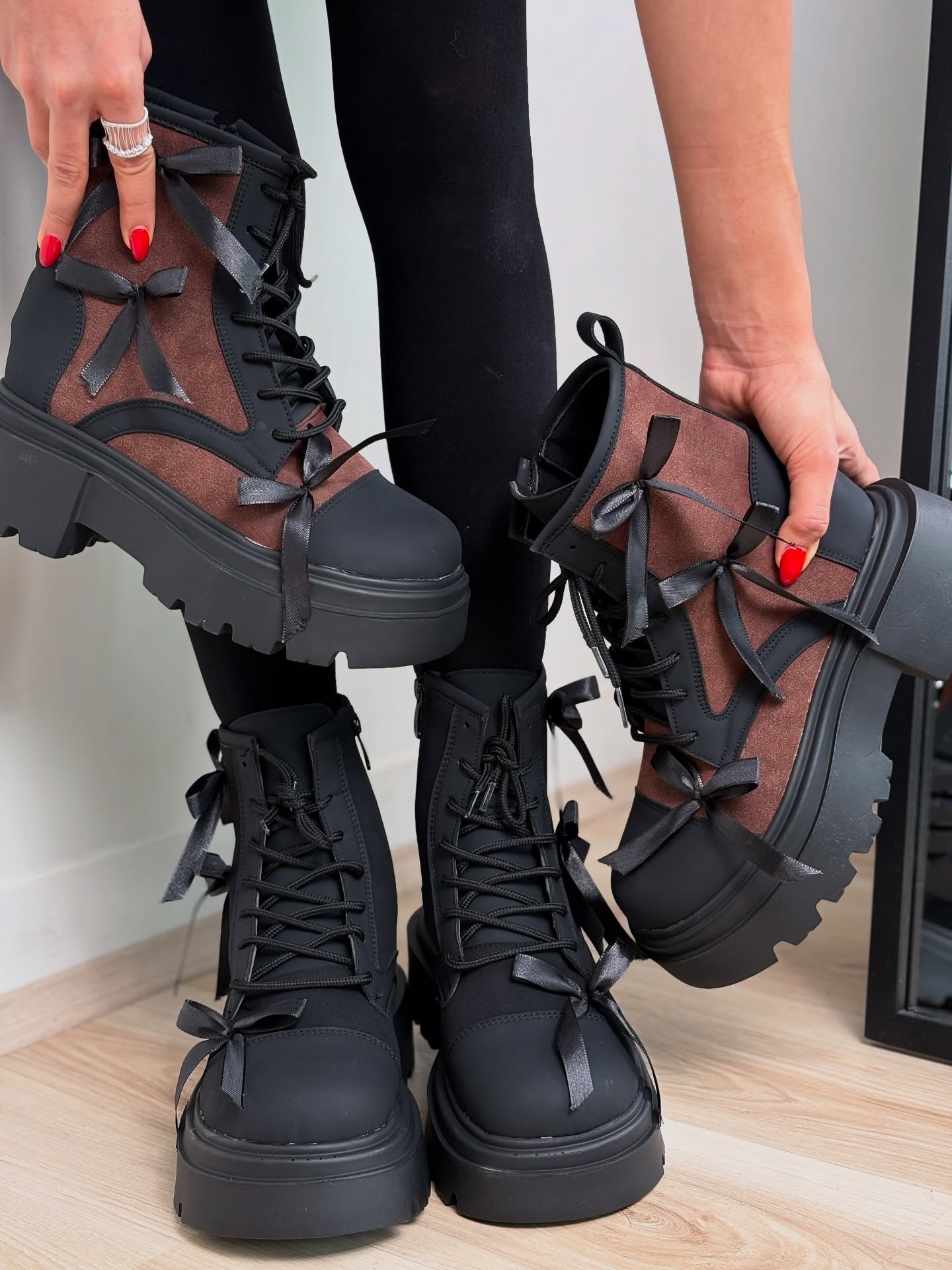 Chunky Lace-Up Combat Boots