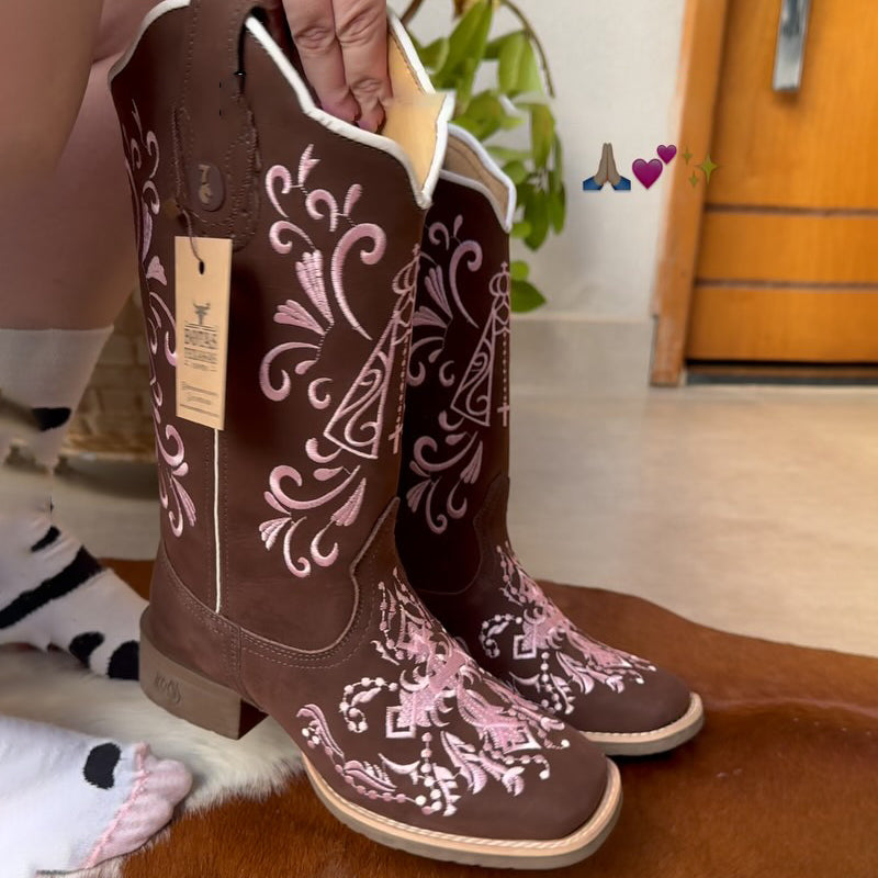 Western Cowboy Boots Embroidered Mid-Boots