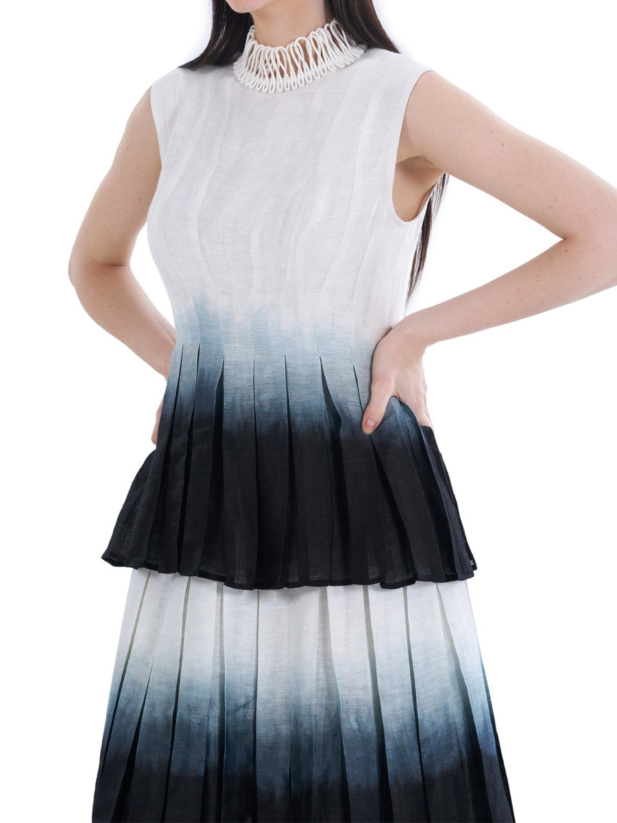 Gradient Print Elegant Tiers Dress