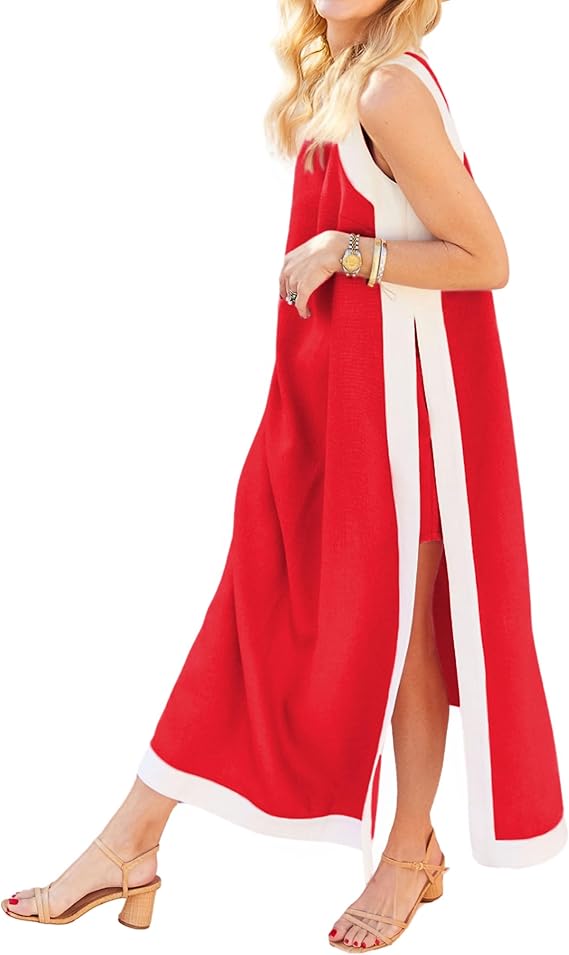 Women's 2-piece Bohemian Color Blocked Sleeveless Dress