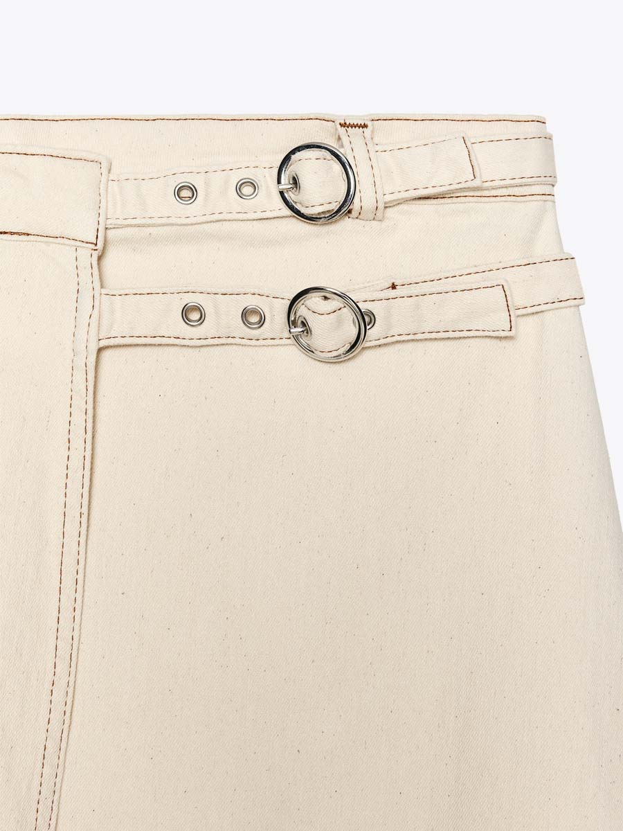 High Waist Wrapped A- Line Skirt