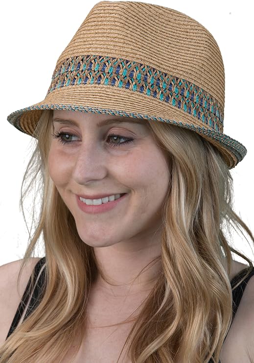 Adjustable Short Brim Woven Pattern Sun Hat