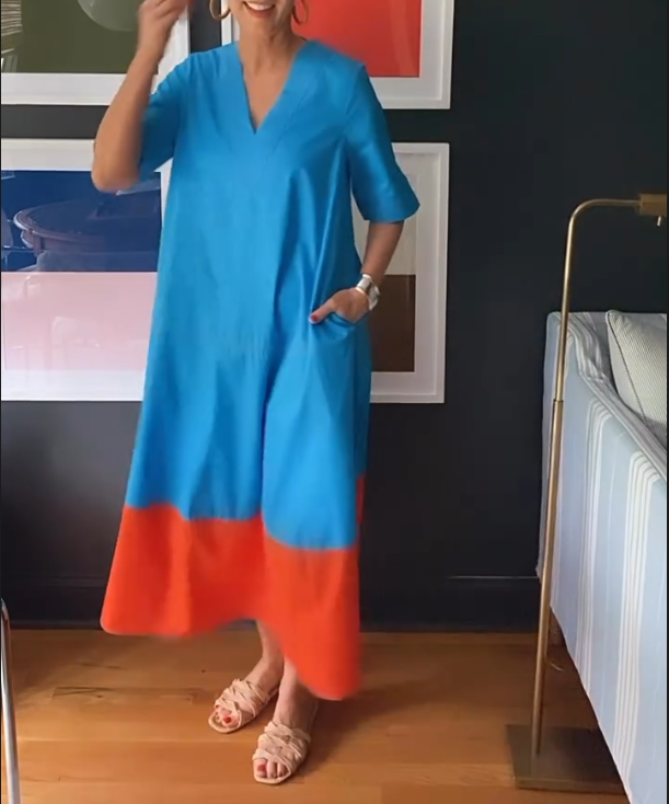 Simple Color Blocked Dress