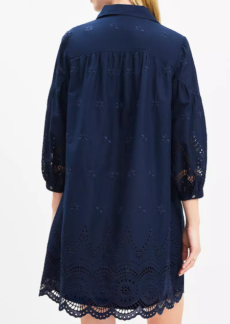 Chic Eyelet Shirt Dress